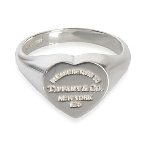 Tiffany & Co. Sterling Silver  Return To Tiffany Heart Signet Ring